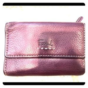 Fossil women’s purple leather wallet